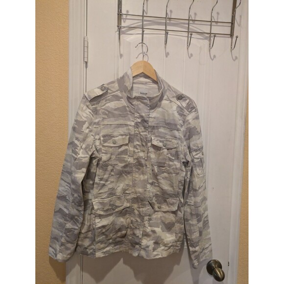 Kenzie Women's Camo Full Zip Utility Jacket  Front Pockets Gray Size Large - Picture 10 of 16